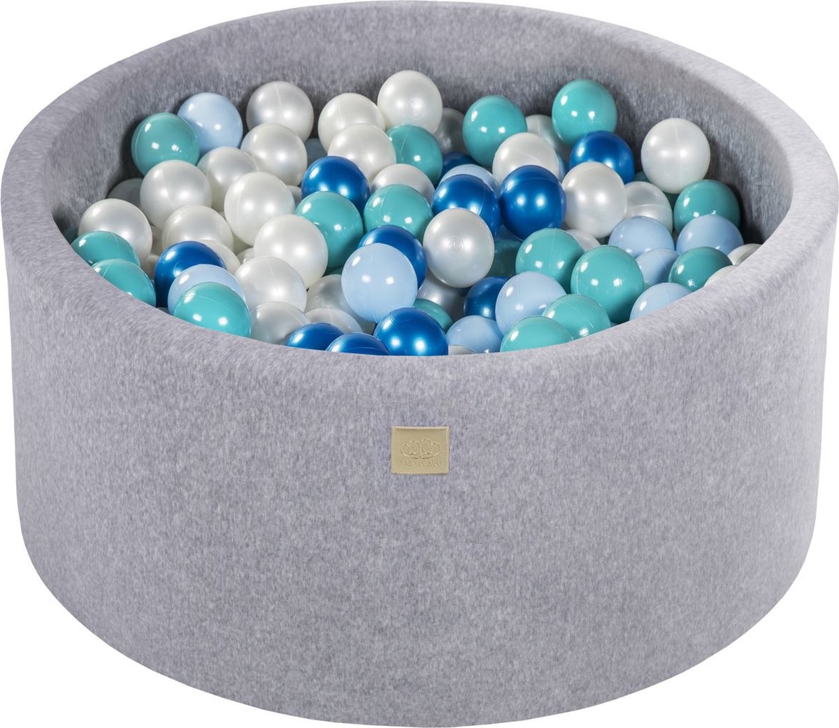 Ronde ballenbak VELVET 90x40 - Licht Grijs incl 300 ballen - Baby Blauw, Turquoise, Blauw Pearl, Wit Pearl |  je.nl